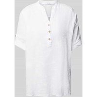 ZABAIONE Relaxed Fit Bluse mit Spitzenbesatz Modell 'Li' in Weiss, Größe L von ZABAIONE