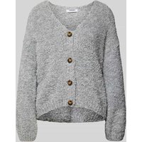 ZABAIONE Strickjacke mit gerippten Abschlüssen in Mittelgrau, Größe M/L ZABAIONE Strickjacke mit gerippten Abschlüssen in Mittelgrau, Größe M/L von ZABAIONE