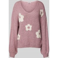 ZABAIONE Strickpullover mit gerippten Abschlüssen in Rosa, Größe M/L von ZABAIONE