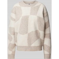 ZABAIONE Strickpullover mit gerippten Abschlüssen in Taupe, Größe XXL von ZABAIONE