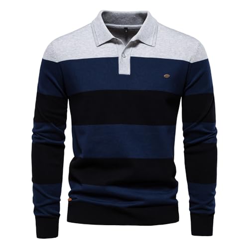 ZACOLLAN Basic Sweater Herren Casual Trend Atmungsaktiv Knit Sweater Herren Jugend Mode Urban Strickwaren Herren Leichte Weich Komfortabel Langarm Sweater Herren C-Light Grey M von ZACOLLAN