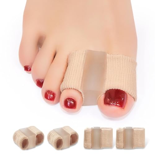 Zehenspreizer Hallux Valgus 4 Stück, Silikon Toe Separator mit 2 Schlaufen, Toe Spacer für Hallux Valgus Korrektur Frauen Männer von ZADEICK