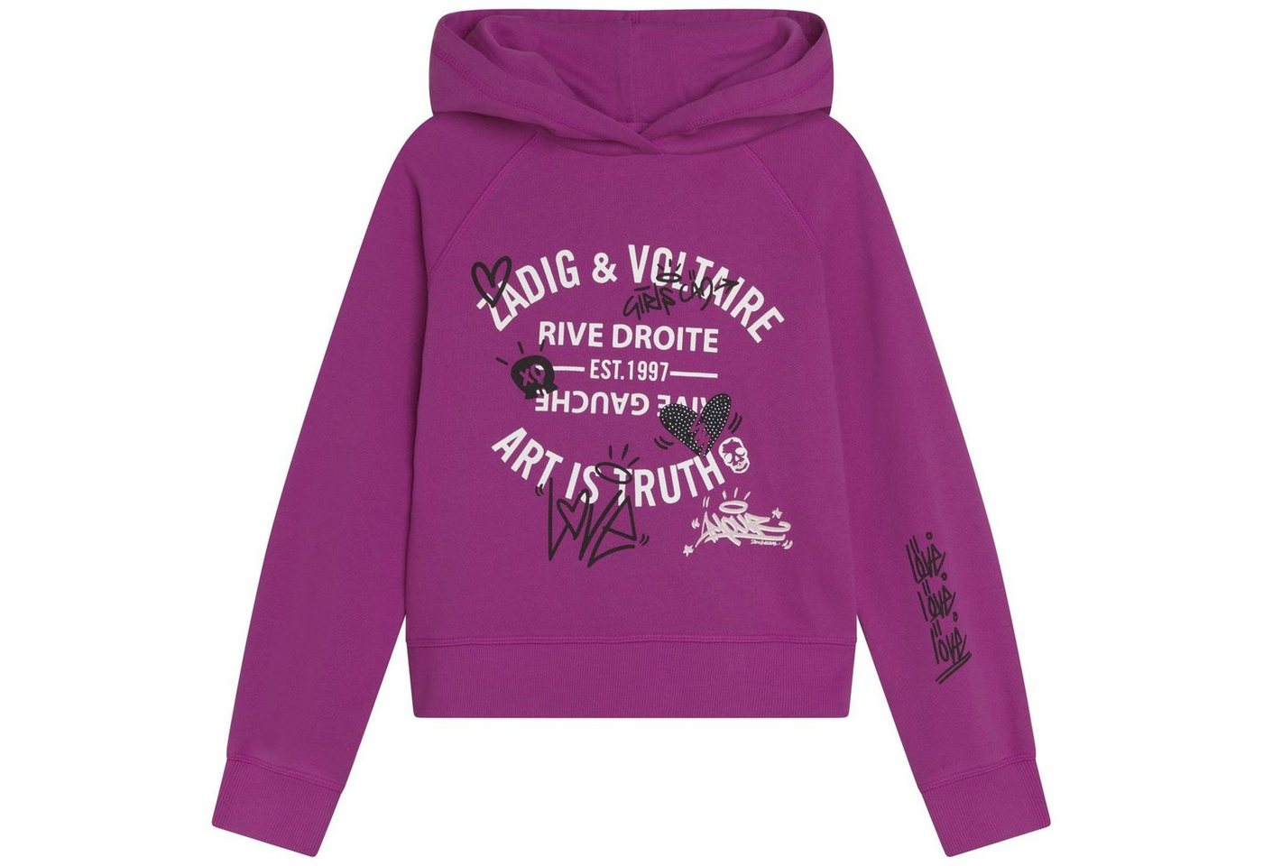 ZADIG & VOLTAIRE Kapuzensweatshirt Zadig & Voltaire Kids Paris Hoodie Kapuzensweatshirt pink mit Logo von ZADIG & VOLTAIRE