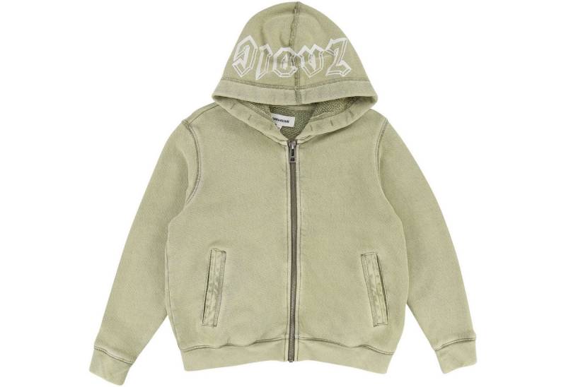 ZADIG & VOLTAIRE Sweatjacke ZADIG & VOLTAIRE Hoodie Sweatjacke khaki mit Logo von ZADIG & VOLTAIRE