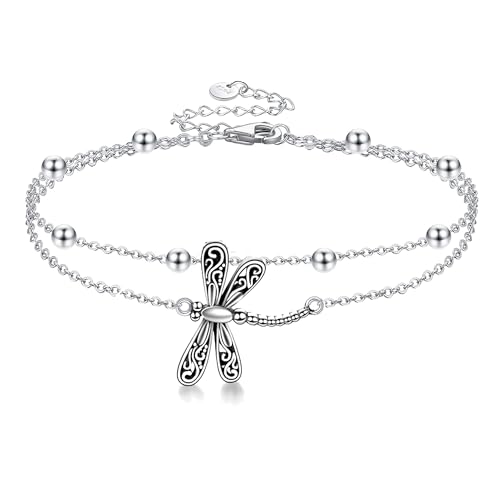 ZADIUA Libellen-Geschenke für Frauen 925er Sterling Silber Libellen-Mondstein-Schmuck Armband (Doppelschicht) von ZADIUA