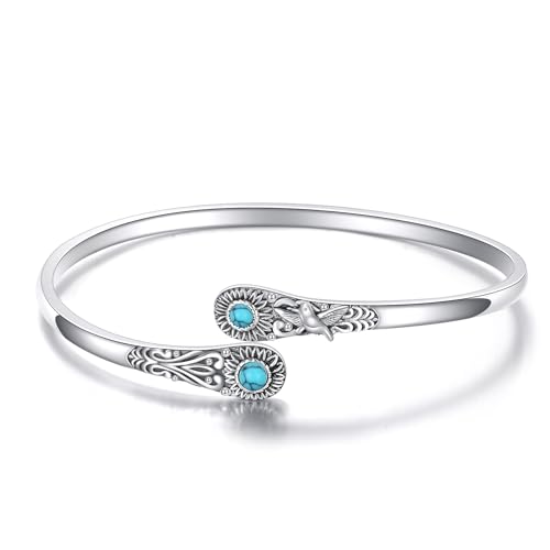 ZADIUA Türkisfarbener Armreif 925er Sterlingsilber Kolibri-Geschenk Armreif Türkisschmuck Geschenk für Frauen von ZADIUA