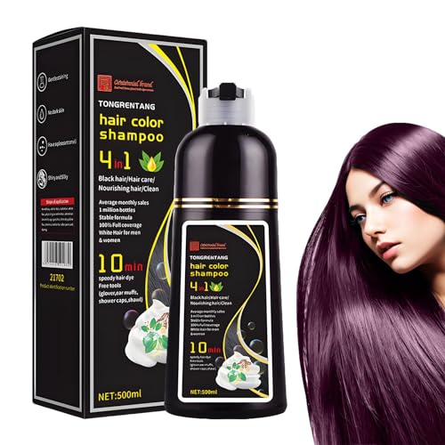 500 ml Haarfärbe-Shampoo, schwarzes Haarfärbe-Shampoo, 3-in-1, natürliche pflanzliche Inhaltsstoffe, sofortiges Farbshampoo, Haarfärbe-Shampoo für Männer und Frauen, 100% Deckung von ZAGARO