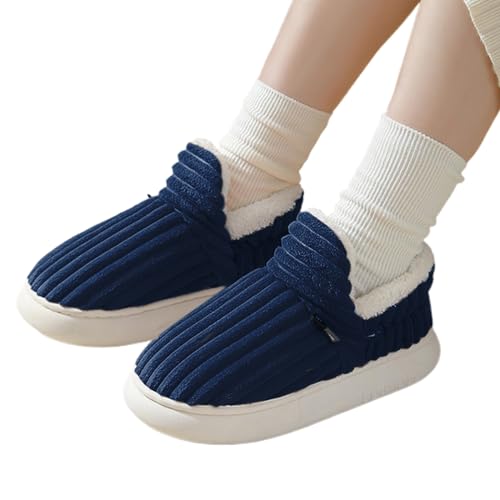 Baumwollhausschuhe für Damen,Rutschfeste Pantoffeln mit orthopädischen Sohlen | Indoor Outdoor Scuff Slides, Winter bequeme Slip-On Fuzzy Home Hausschuhe für Damen und Herren Zagaro von ZAGARO