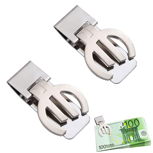 ZAHD 2 PCS Geldklammer Money Clip Geldklammer Herren Silber Geldclip für Bargeld geldscheinklammer Ultra dünn Geldklammer Herren Edelstahl Money Clip Tragbar Edelstahl Geldscheinklammer von ZAHD