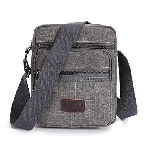 ZAICCI Umhängetasche aus Segeltuch Kleine tragbare Umhängetasche mit mehreren Taschen Canvas Bag von ZAICCI