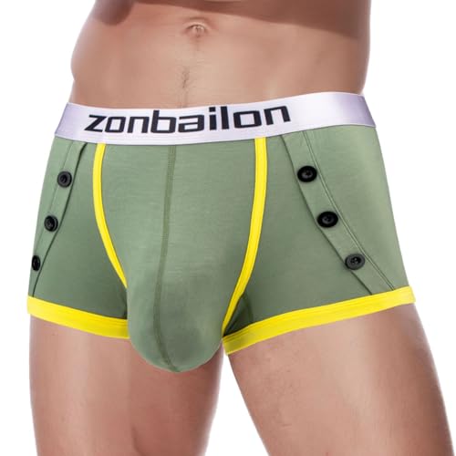 ZAIGELUO Bambus Herren Boxershorts Unterwäsche Atmungsaktive Weiche Retroshorts Männer Short Leg Unterhosen 3XL Grün von ZAIGELUO