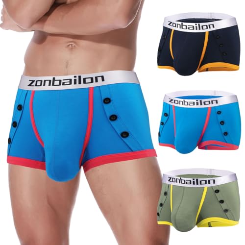 ZAIGELUO Bambus Herren Boxershorts Unterwäsche Atmungsaktive Weiche Retroshorts Männer Short Leg Unterhosen L 3er Pack von ZAIGELUO