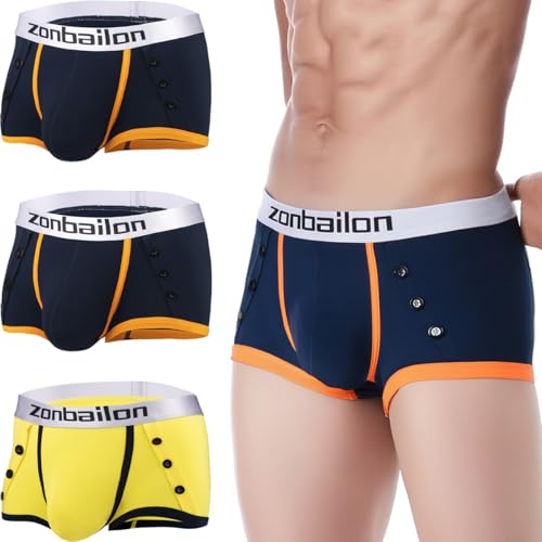 ZAIGELUO Bambus Herren Boxershorts Unterwäsche Atmungsaktive Weiche Retroshorts Männer Short Leg Unterhosen XL 3er Pack von ZAIGELUO
