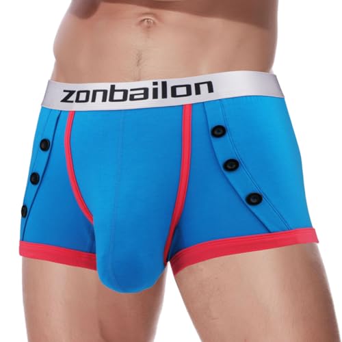 ZAIGELUO Bambus Herren Boxershorts Unterwäsche Atmungsaktive Weiche Retroshorts Männer Short Leg Unterhosen XL Blau von ZAIGELUO