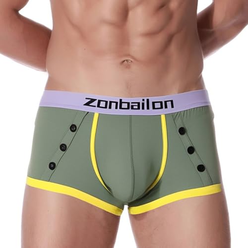 ZAIGELUO Bambus Herren Boxershorts Unterwäsche Atmungsaktive Weiche Retroshorts Männer Short Leg Unterhosen XL Grün von ZAIGELUO