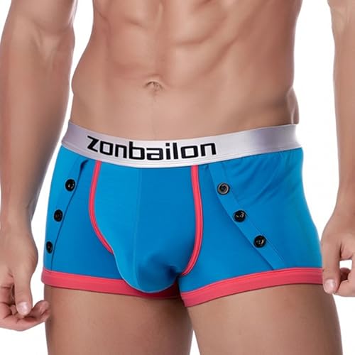 ZAIGELUO Bambus Herren Boxershorts Unterwäsche Atmungsaktive Weiche Retroshorts Männer Short Leg Unterhosen XXL Blau von ZAIGELUO