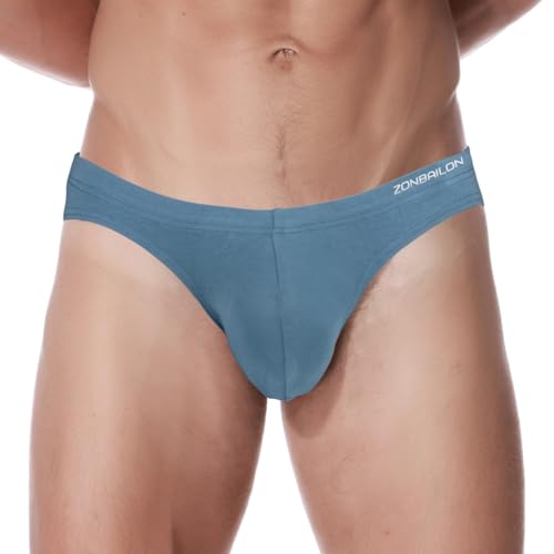 ZAIGELUO Herren Slips Unterhosen Bambus Männer Unterwäsche Atmungsaktiv Low Rise Weiche Mens Briefs Underwear 2XL Hellblau von ZAIGELUO