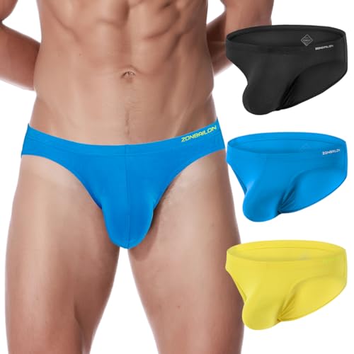 ZAIGELUO Herren Slips Unterhosen Bambus Männer Unterwäsche Atmungsaktiv Low Rise Weiche Mens Briefs Underwear L 3-Pack von ZAIGELUO