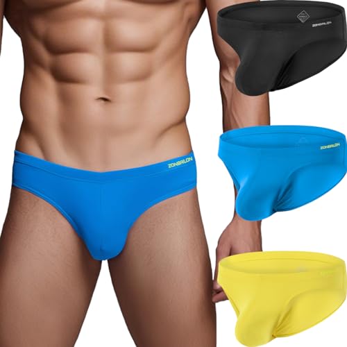ZAIGELUO Herren Slips Unterhosen Bambus Männer Unterwäsche Atmungsaktiv Low Rise Weiche Mens Briefs Underwear L 3-Pack von ZAIGELUO
