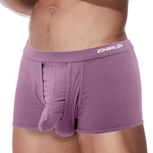 ZAIGELUO Boxershorts Herren Elefanten Unterwäsche Modal Underhose mit Eingriff Dual Pouch Underwear Trunk L Rosa von ZAIGELUO