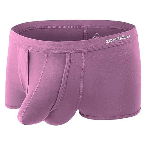 ZAIGELUO Boxershorts Herren Elefanten Unterwäsche Modal Underhose mit Eingriff Dual Pouch Underwear Trunk 2XL Rosa von ZAIGELUO