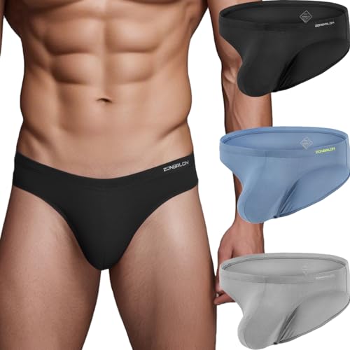 ZAIGELUO Herren Slips Unterhosen Bambus Männer Unterwäsche Atmungsaktiv Low Rise Weiche Mens Briefs Underwear XL 3-Pack von ZAIGELUO