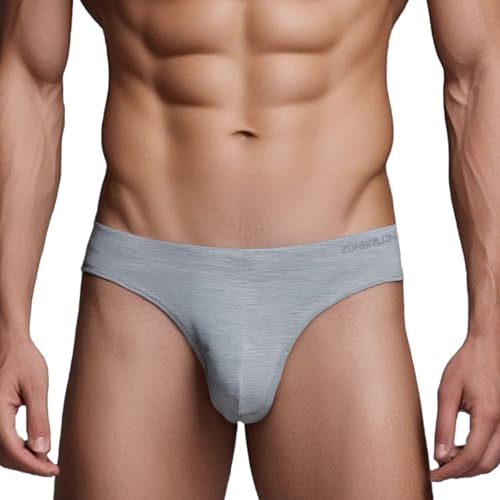 ZAIGELUO Herren Slips Unterhosen Bambus Männer Unterwäsche Atmungsaktiv Low Rise Weiche Mens Briefs Underwear XL Grau von ZAIGELUO
