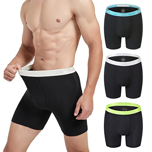 ZAIGELUO Herren Boxershorts Bambus Unterhosen Männer Retroshorts Lange Beine Bequeme Atmungsaktiv Weiche Beutel Unterwäsche XL 3-Pack von ZAIGELUO