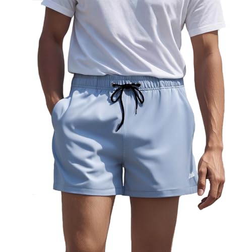 ZAIGELUO Herren Shorts Sport Laufhose Kurze Hose Schnell Trocknend Sporthose mit Tasch Running Sportshorts Traininghose Jogginghose mit Innenslip 3XL Blau von ZAIGELUO