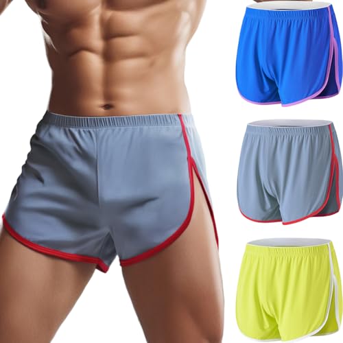 ZAIGELUO Herren Mesh Laufshorts Athletic Shorts Lose Split Sides Bodybuilding Schnelles Trocknen Laufen Kurze Loungehose Sweatpants Shorts für Männer 3XL 3er Pack von ZAIGELUO