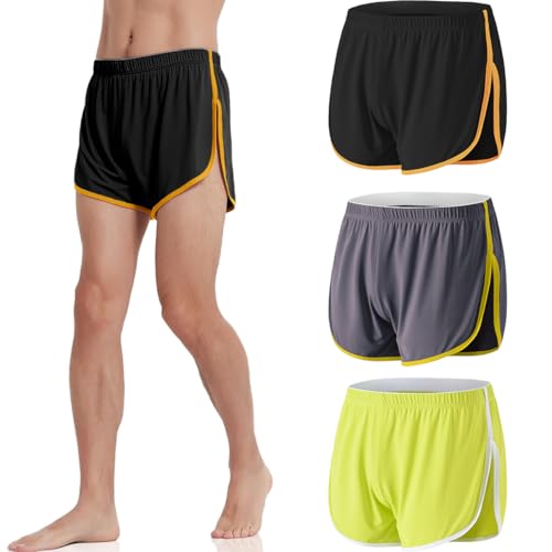 ZAIGELUO Herren Mesh Laufshorts Athletic Shorts Lose Split Sides Bodybuilding Schnelles Trocknen Laufen Kurze Loungehose Sweatpants Shorts für Männer XXL 3er Pack von ZAIGELUO