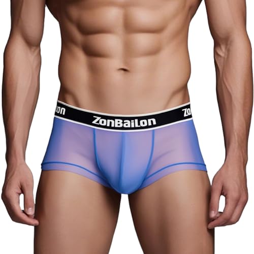 ZAIGELUO Herren Sexy Boxershort Transparent Männer Durchsichtiges Mesh Unterhosen Atmungsaktiv Weiche Unterwäsche 3XL Blue ZAIGELUO Herren Sexy Boxershort Transparent Männer Durchsichtiges Mesh Unterhosen Atmungsaktiv Weiche Unterwäsche 3XL Blue von ZAIGELUO