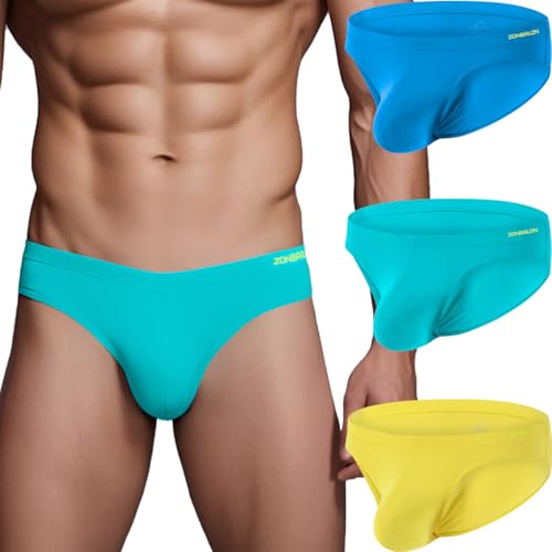 ZAIGELUO Herren Slips Unterhosen Bambus Männer Unterwäsche Atmungsaktiv Low Rise Weiche Mens Briefs Underwear 2XL 3-Pack von ZAIGELUO