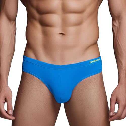 ZAIGELUO Herren Slips Unterhosen Bambus Männer Unterwäsche Atmungsaktiv Low Rise Weiche Mens Briefs Underwear 3XL Blau von ZAIGELUO