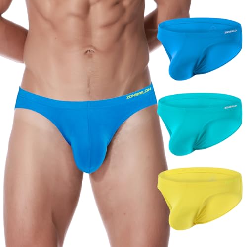 ZAIGELUO Herren Slips Unterhosen Bambus Männer Unterwäsche Atmungsaktiv Low Rise Weiche Mens Briefs Underwear L 3-Pack von ZAIGELUO