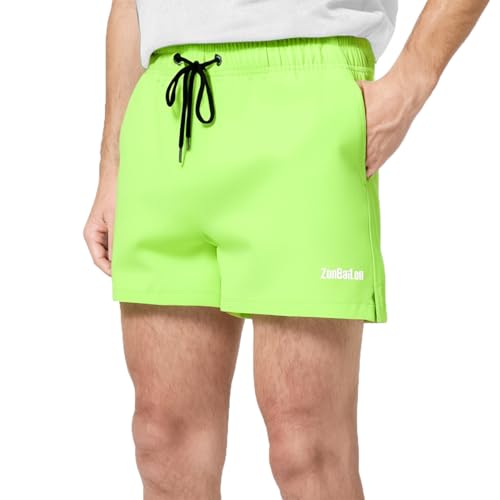 ZAIGELUO Herren Shorts Sport Laufhose Kurze Hose Schnell Trocknend Sporthose mit Tasch Running Sportshorts Traininghose Jogginghose mit Innenslip XL Hellgrün von ZAIGELUO