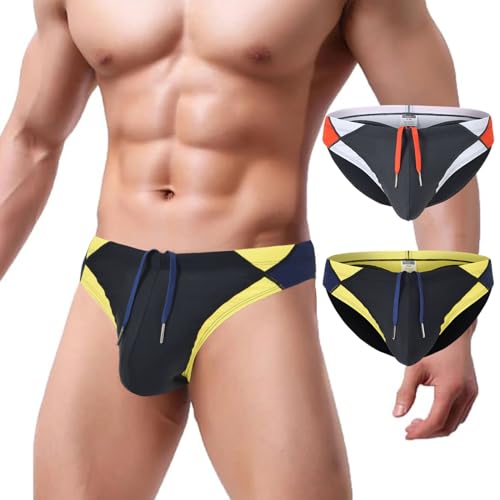 ZAIGGUT Badehose Bikini-Slip mit Kordelzug Low Rise Strand Badeanzüge, 2 Multic*3, XX-Large von ZAIGGUT