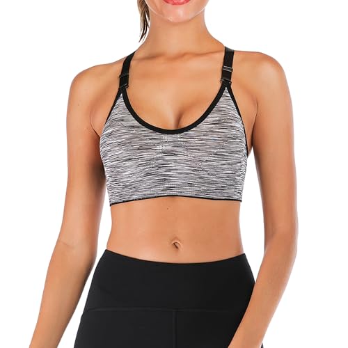 ZAIQUN Komfort Damen Starker Halt Gepolsterter Push up Ohne Buegel Sport BH Bustier Stretch Workout Yoga BH Sport Fitness BH Tank Top Schulterfrei von ZAIQUN