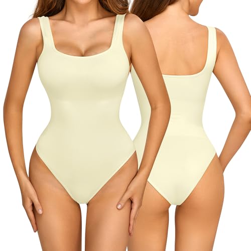 ZAIQUN Women's Seamless Shaping Tights Rundhalsausschnitt ärmelloses Tank-Top mit engem Tanga darunter von ZAIQUN