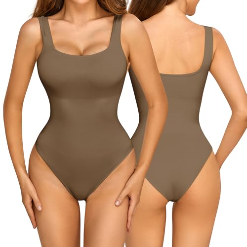 ZAIQUN Women's Seamless Shaping Tights Rundhalsausschnitt ärmelloses Tank-Top mit engem Tanga darunter von ZAIQUN