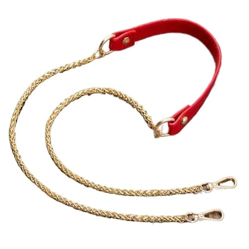 Handtaschenkette 80 cm–140 cm, Damen-Laternenkette, Taschenzubehör, Gürteltasche mit Schultergurt, Messenger-Kette, Metall-DIY-Taschenkette (Farbe: Rot-Metallgold, Größe: 90 cm)(Redmetal Gold_120cm) von ZAJYZZF