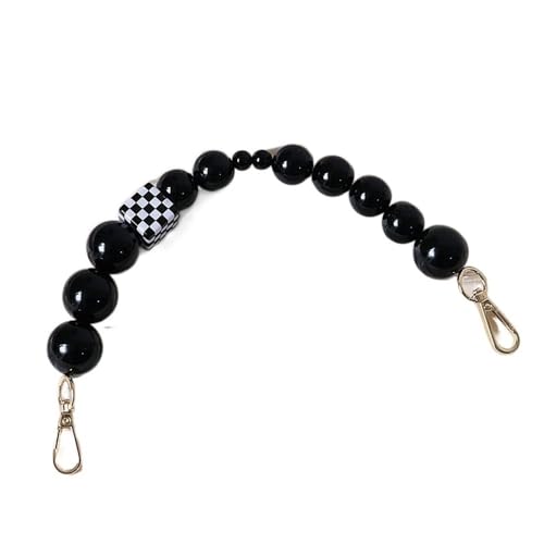 ZAJYZZF Damen Taschen Accessoire Kette Schwarz Kontrast Acryl Harz Perlen Teile Handgefertigt Armband Damen Ersatz Taschen Henkel Ketten(Style 3) von ZAJYZZF