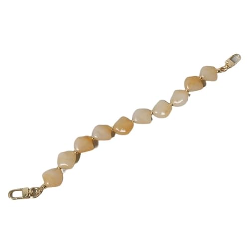 ZAJYZZF Damen Taschenaccessoire Schwarz Beige Rot Acrylharz Perlen Teile Handgefertigt Armband Damen Ersatz Taschengriff(Style 2) von ZAJYZZF