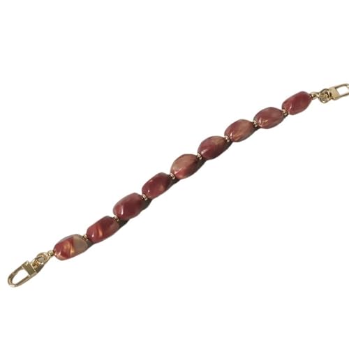 ZAJYZZF Damen Taschenaccessoire Schwarz Beige Rot Acrylharz Perlen Teile Handgefertigt Armband Damen Ersatz Taschengriff(Style 5) von ZAJYZZF