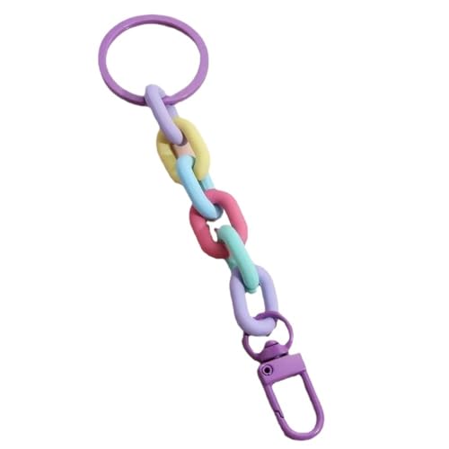 ZAJYZZF Farbiger Schlüsselanhänger, Taschengliederkette, Handtaschenanhänger, universell austauschbar, handgefertigt, Kunststoff, abnehmbares Taschenzubehör(Rainbow) von ZAJYZZF