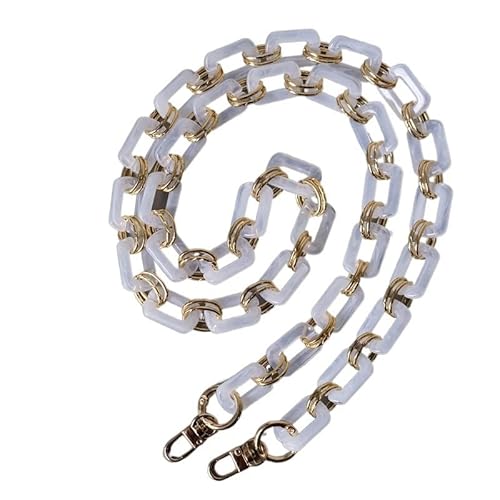 ZAJYZZF Frau Handtasche Zubehör Metallteile Weiße Perle Acrylharz Kette Luxus Riemen Frauen Schulter Niedliche Clutch Ketten Taschenkette (Farbe: Grau 45 cm)(White 120cm) von ZAJYZZF