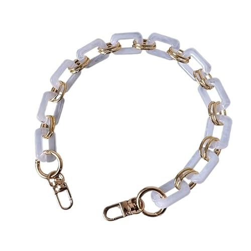 ZAJYZZF Frau Handtasche Zubehör Metallteile Weiße Perle Acrylharz Kette Luxus Riemen Frauen Schulter Niedliche Clutch Ketten Taschenkette (Farbe: Grau 45 cm)(White 45cm) von ZAJYZZF