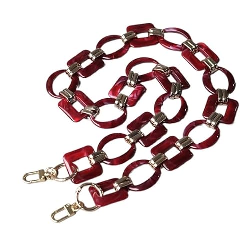 ZAJYZZF Frau Tasche Zubehör Abnehmbare Ersatz Rote Tinte Acryl Metall Kette Luxus Strap Frauen Schulter Clutch Kette Tasche Kette (Farbe: Tinte 42CM)(Dark Red 88cm) von ZAJYZZF
