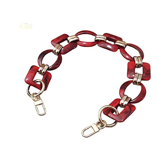 ZAJYZZF Frau Tasche Zubehör Abnehmbare Ersatz Rote Tinte Acryl Metall Kette Luxus Strap Frauen Schulter Clutch Kette Tasche Kette (Farbe: Tinte 42CM)(Red 42cm) von ZAJYZZF