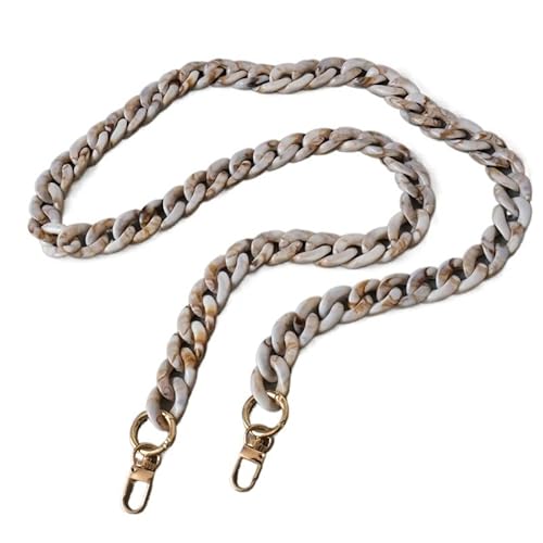 ZAJYZZF Frau Tasche Zubehör Abnehmbare Teile Ersatz Kette Beige Harz Luxus Strap Frauen Acryl Schulter Griff Kette Tasche Kette (Farbe: 80 cm)(120cm02) von ZAJYZZF